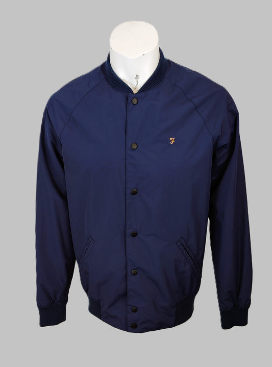 Farah Retro Bellinger Bomber Jacket-Navy