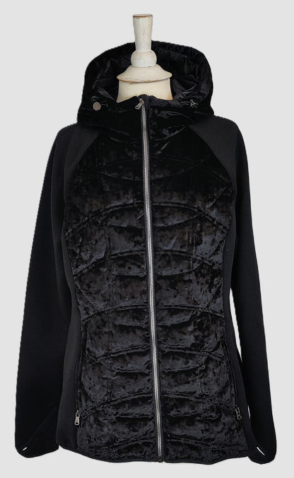 Michael Kors Down Filled Velvet  Hybrid Jacket-Black