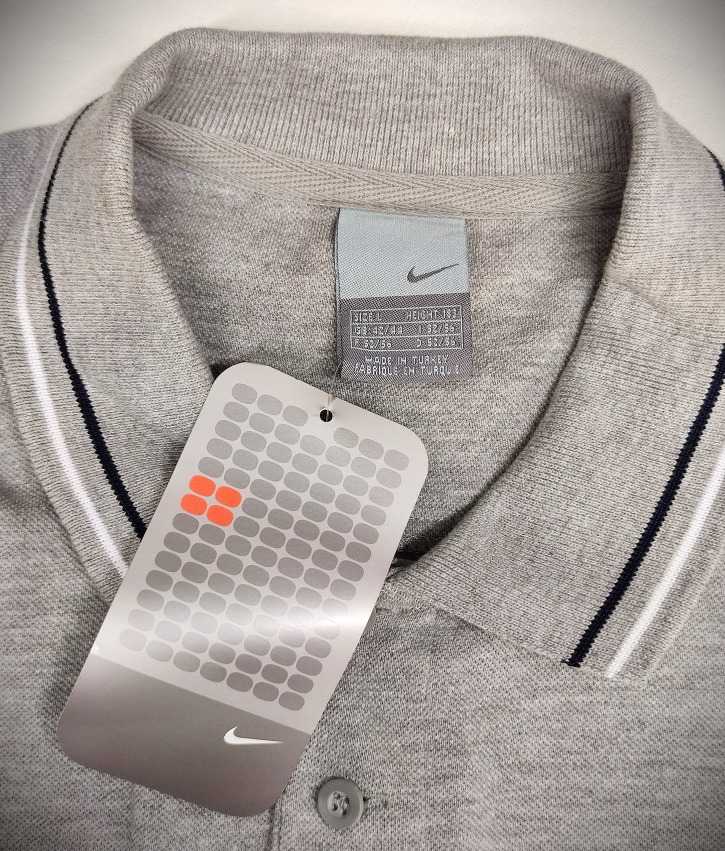 Nike Retro Style Polo Shirt- Grey with Navy/White details