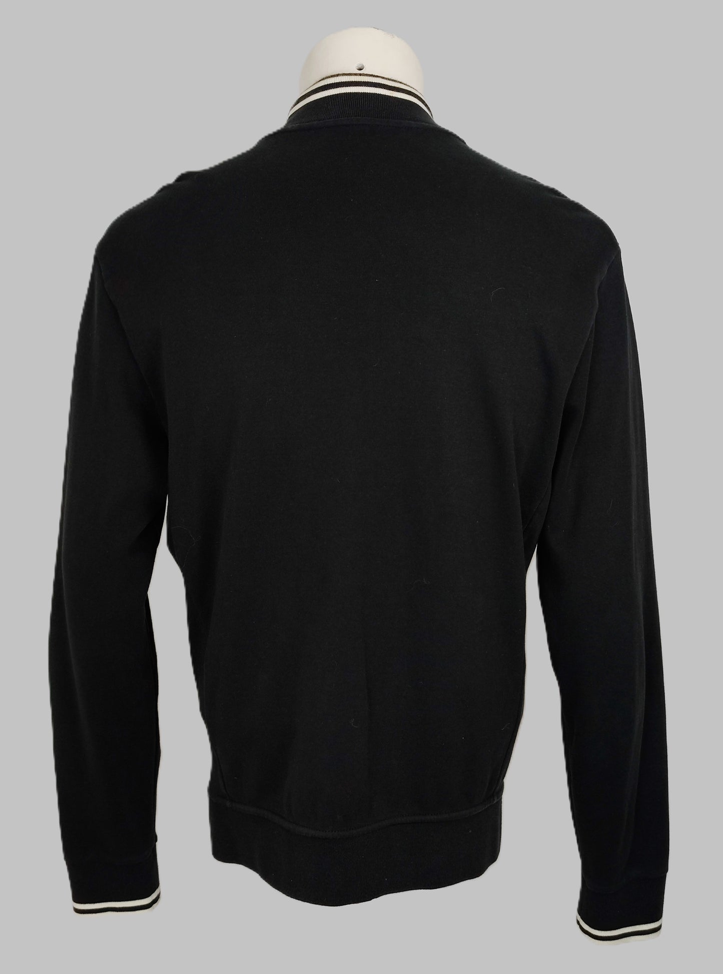 Polo Ralph Lauren Vintage Tipped Jersey Bomber Jacket-Black with White Trim