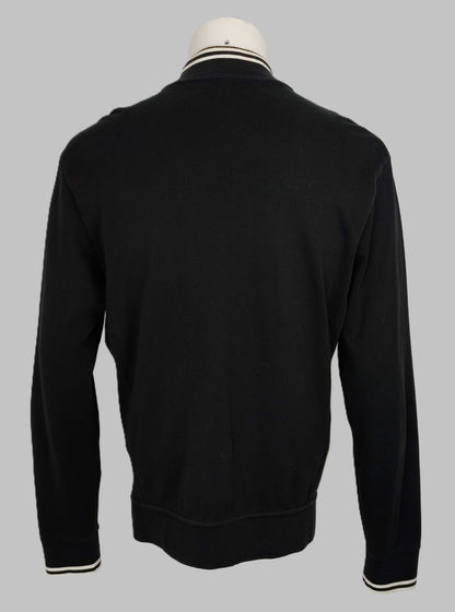 Polo Ralph Lauren Vintage Tipped Jersey Bomber Jacket-Black with White Trim