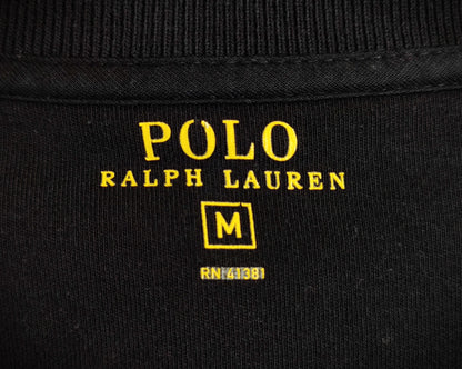 Polo Ralph Lauren Vintage Tipped Jersey Bomber Jacket-Black with White Trim