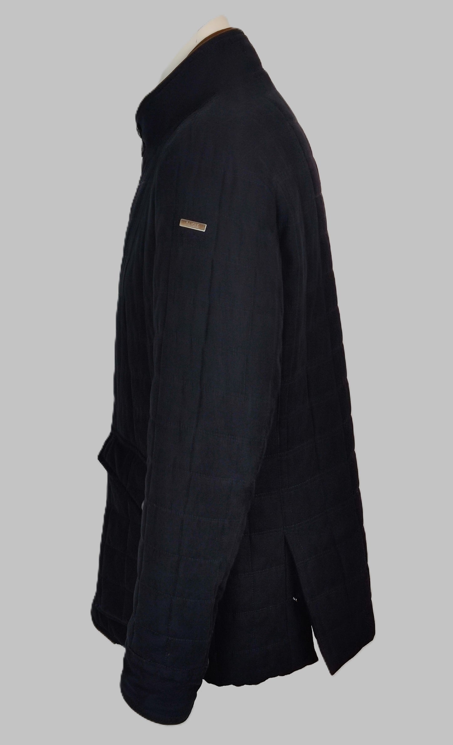 Magee 1866 Glenveigh Quilted Faux Suede Coat- Navy