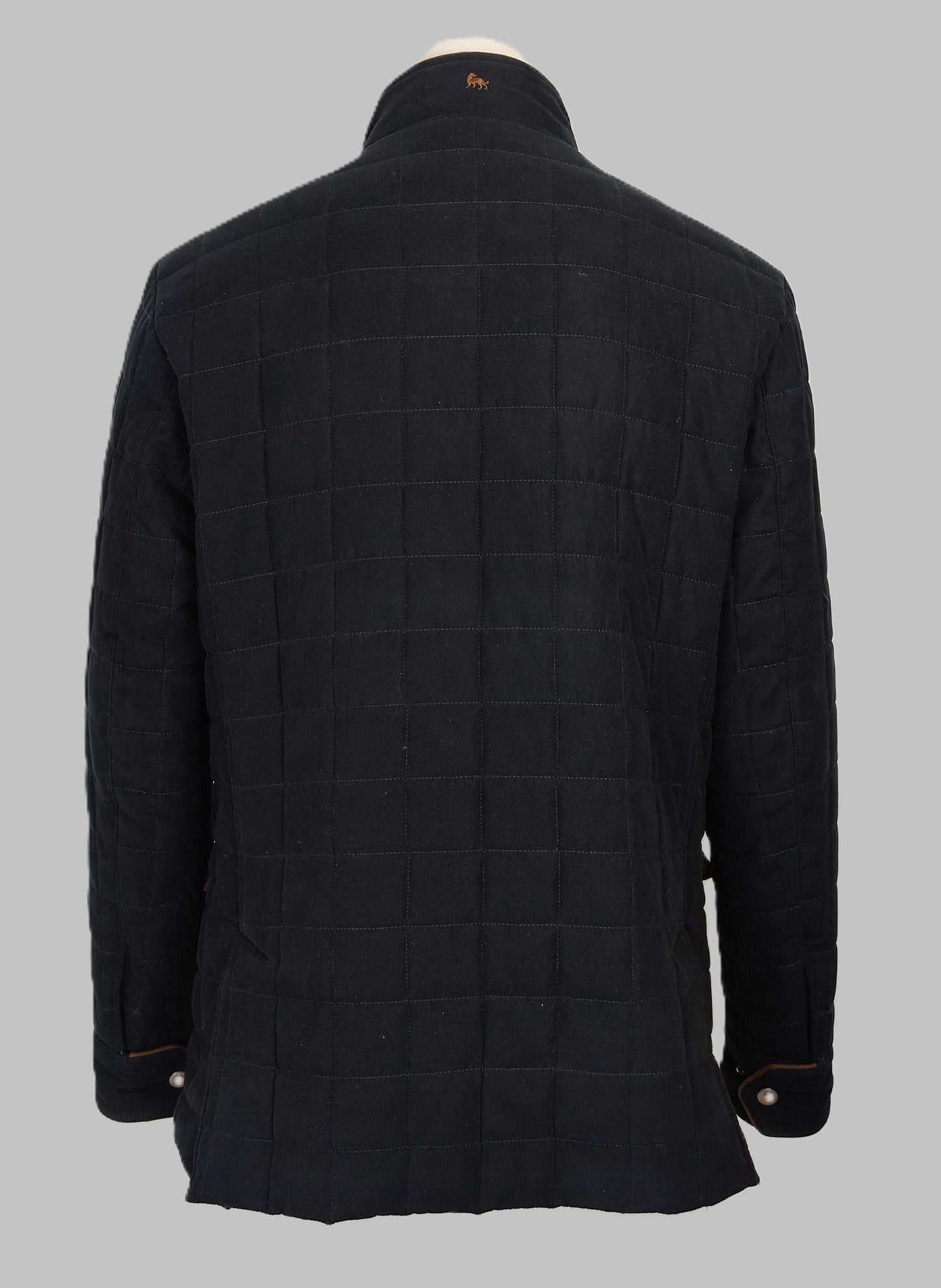 Magee 1866 Glenveigh Quilted Faux Suede Coat- Navy