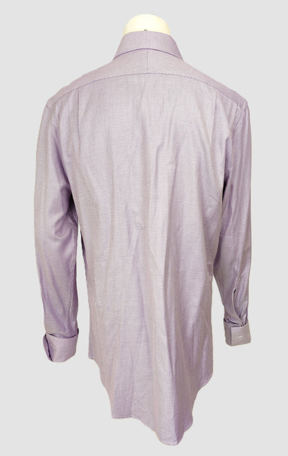 Charles Tyrwhitt Men's Flip Formal Flip Cuff Dress Shirt-Purple/Lilac Geometric Pattern
