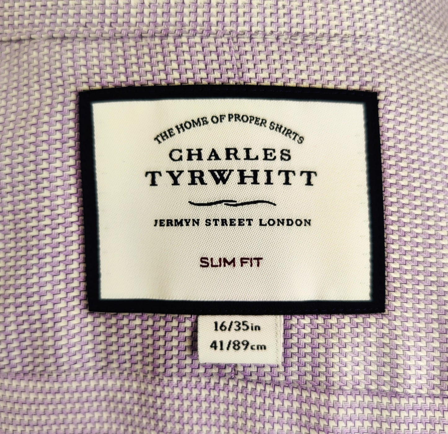 Charles Tyrwhitt Men's Flip Formal Flip Cuff Dress Shirt-Purple/Lilac Geometric Pattern