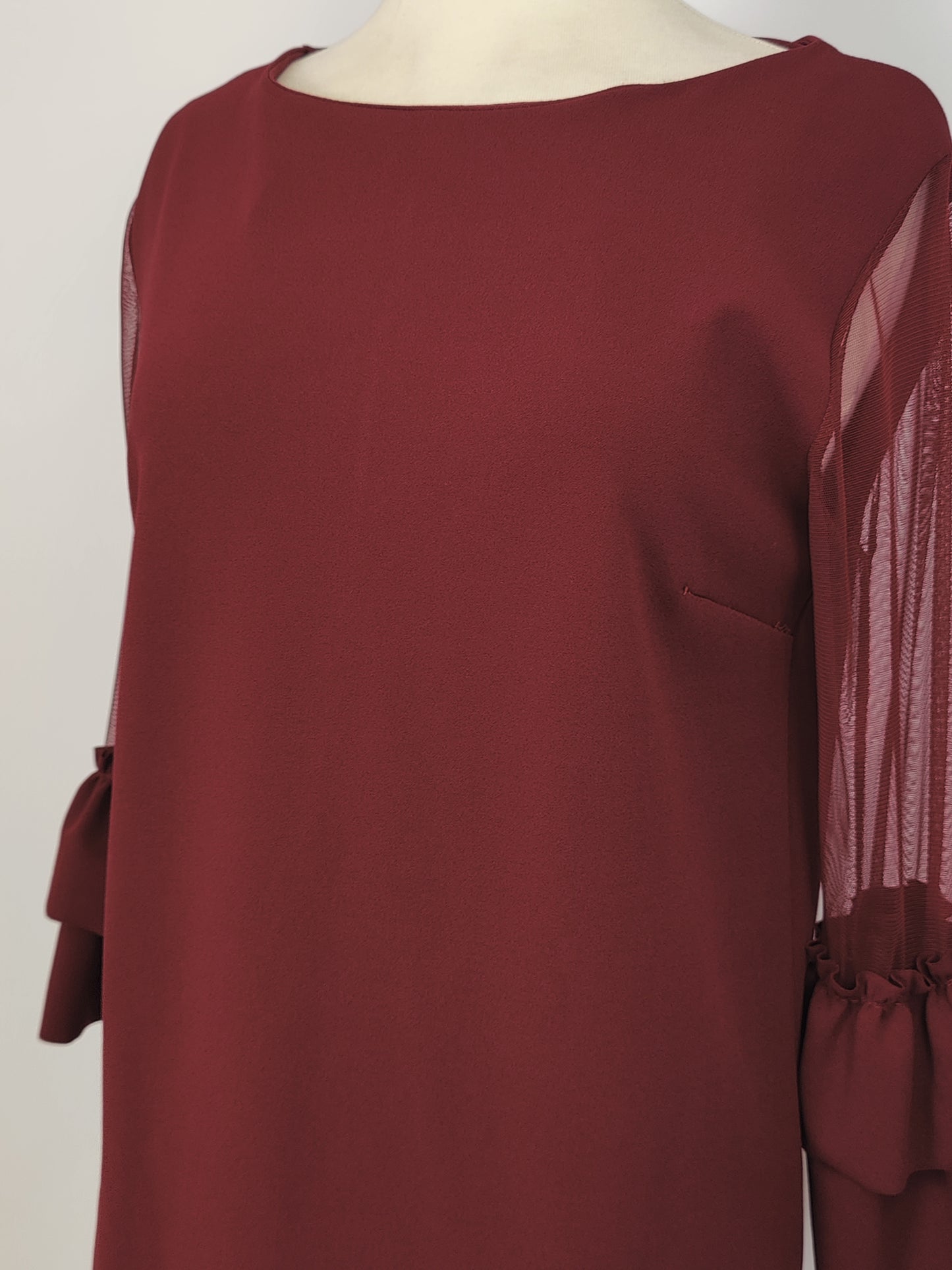 Pala D'Oro Long Sleeve Dress-Burgundy
