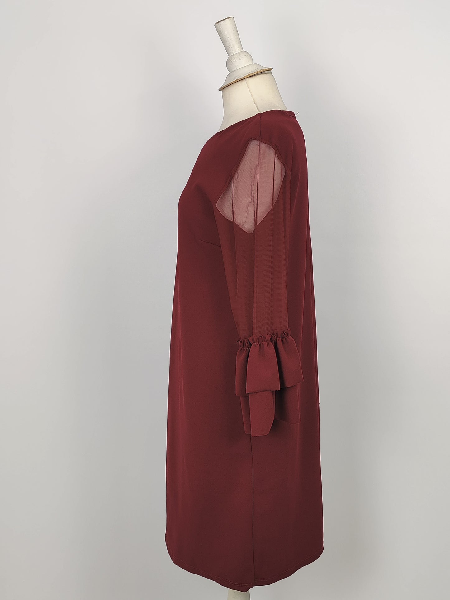Pala D'Oro Long Sleeve Dress-Burgundy