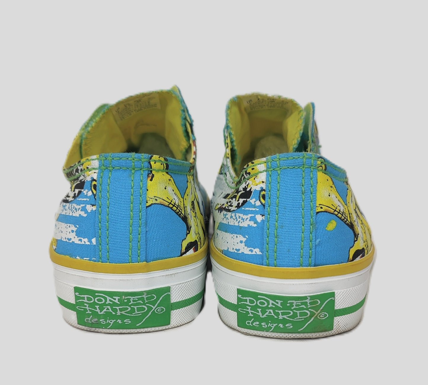 Ed Hardy Designs Canvas Sneakers- Blue/Yellow/Multi