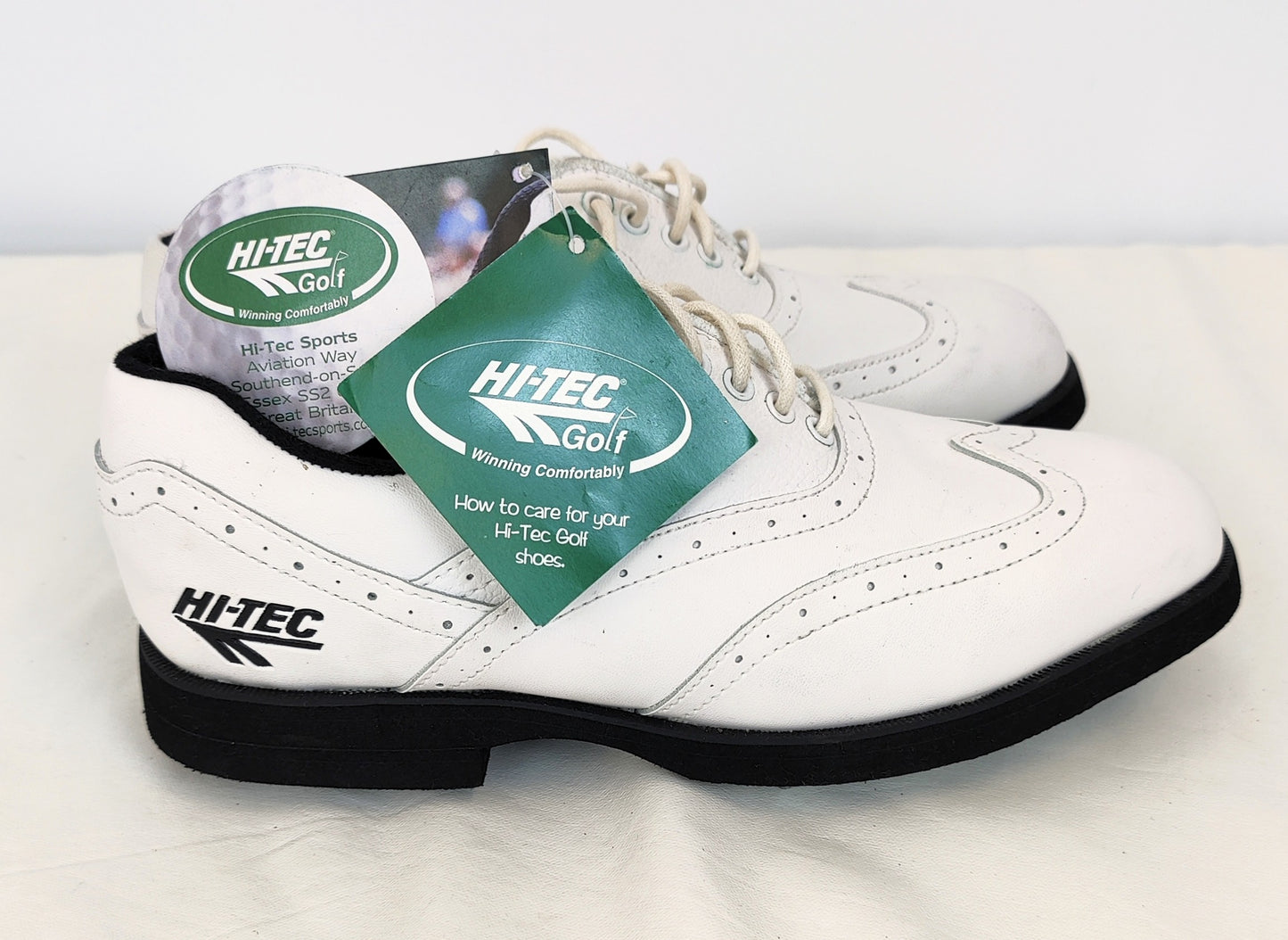 HI-TEC Lady Penina Tour Brogue Style Golf Shoes - White and Black