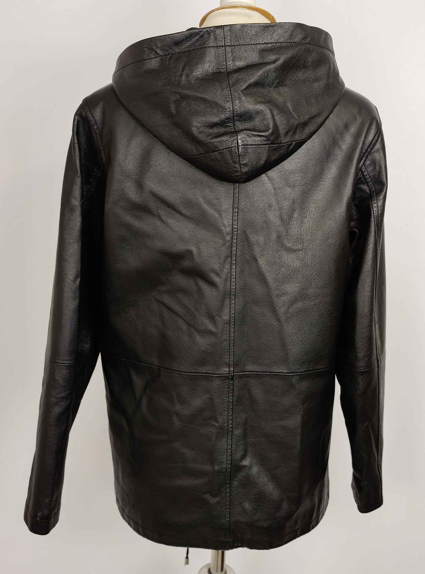 Milan Leather Vintage Hooded Jacket