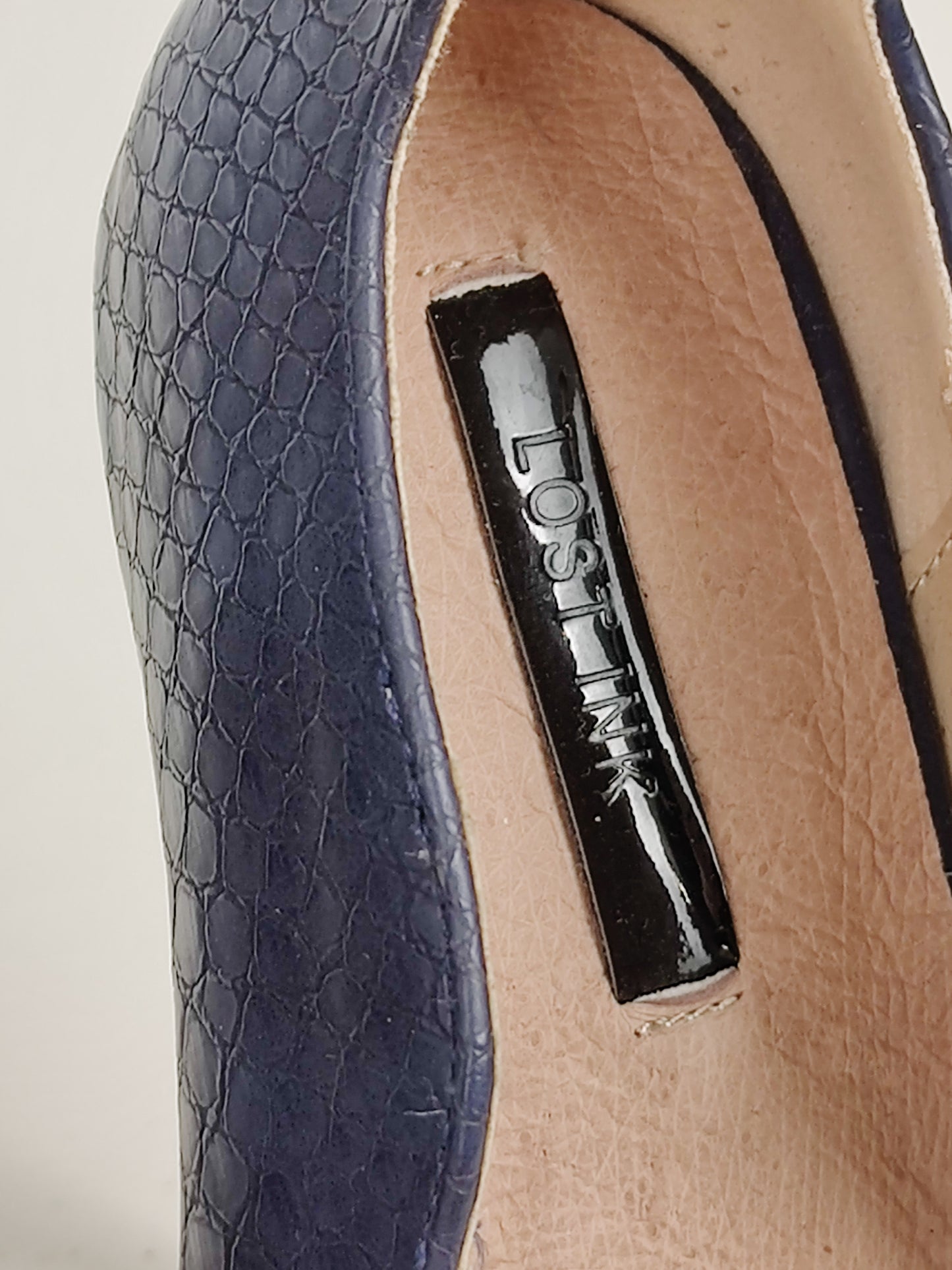 Lost Ink Navy Abi Curved Topline Court Heel