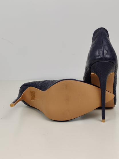 Lost Ink Navy Abi Curved Topline Court Heel