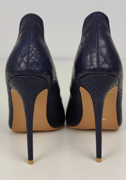 Lost Ink Navy Abi Curved Topline Court Heel