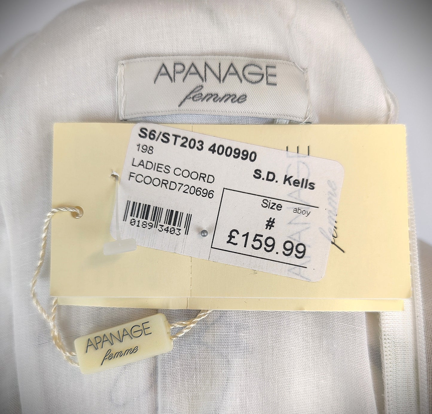 Apanage Femme Cotton Summer Dress-White, Green and Yellow Floral Print