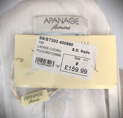 Apanage Femme Cotton Summer Dress-White, Green and Yellow Floral Print
