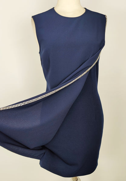 Ted Baker Double Layer Cocktail Dress with Silver Detail - Navy