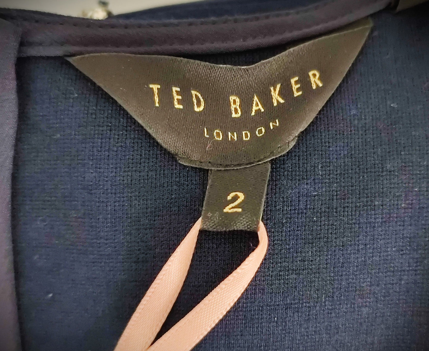 Ted Baker Double Layer Cocktail Dress with Silver Detail - Navy