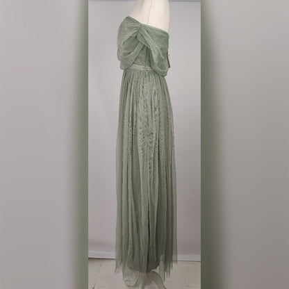 Anaya with Love One Shoulder Maxi Bridesmaid Dress - Green
