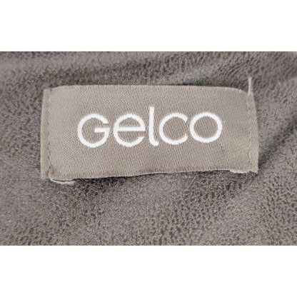 Gelco Casual Straight Cut Jacket with Leather Details-Grey/Fawn Brown