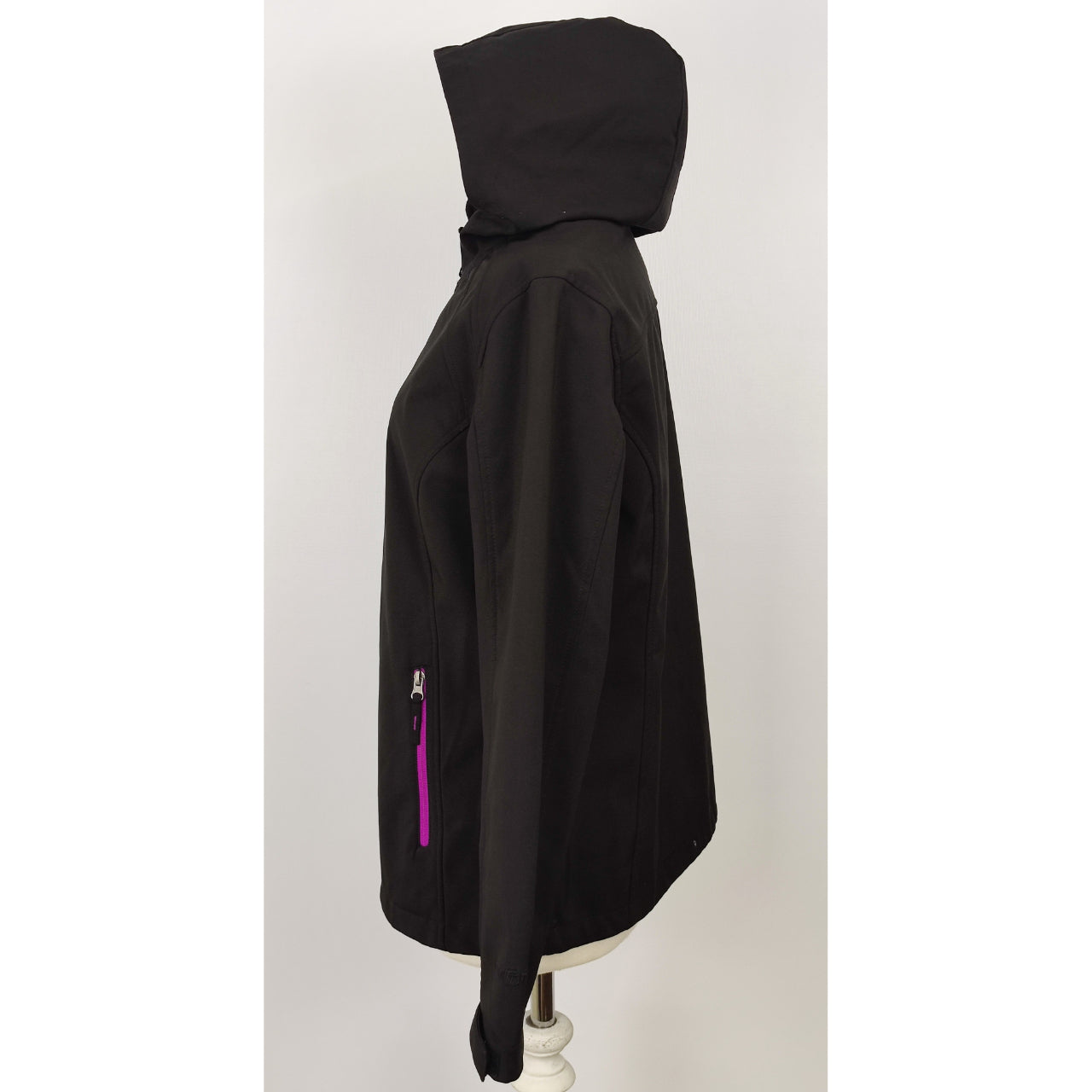 Free Tech Purple Lined Jacket Zip Woven Hood - Black&Purple