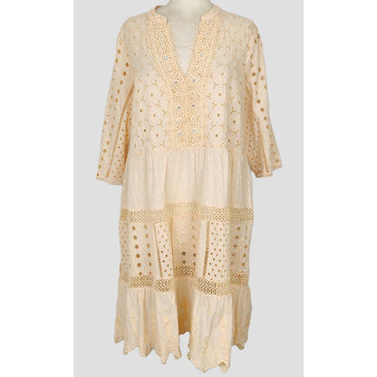 RIVER ISLAND Broderie Cover-Up Shirtdress - Cream