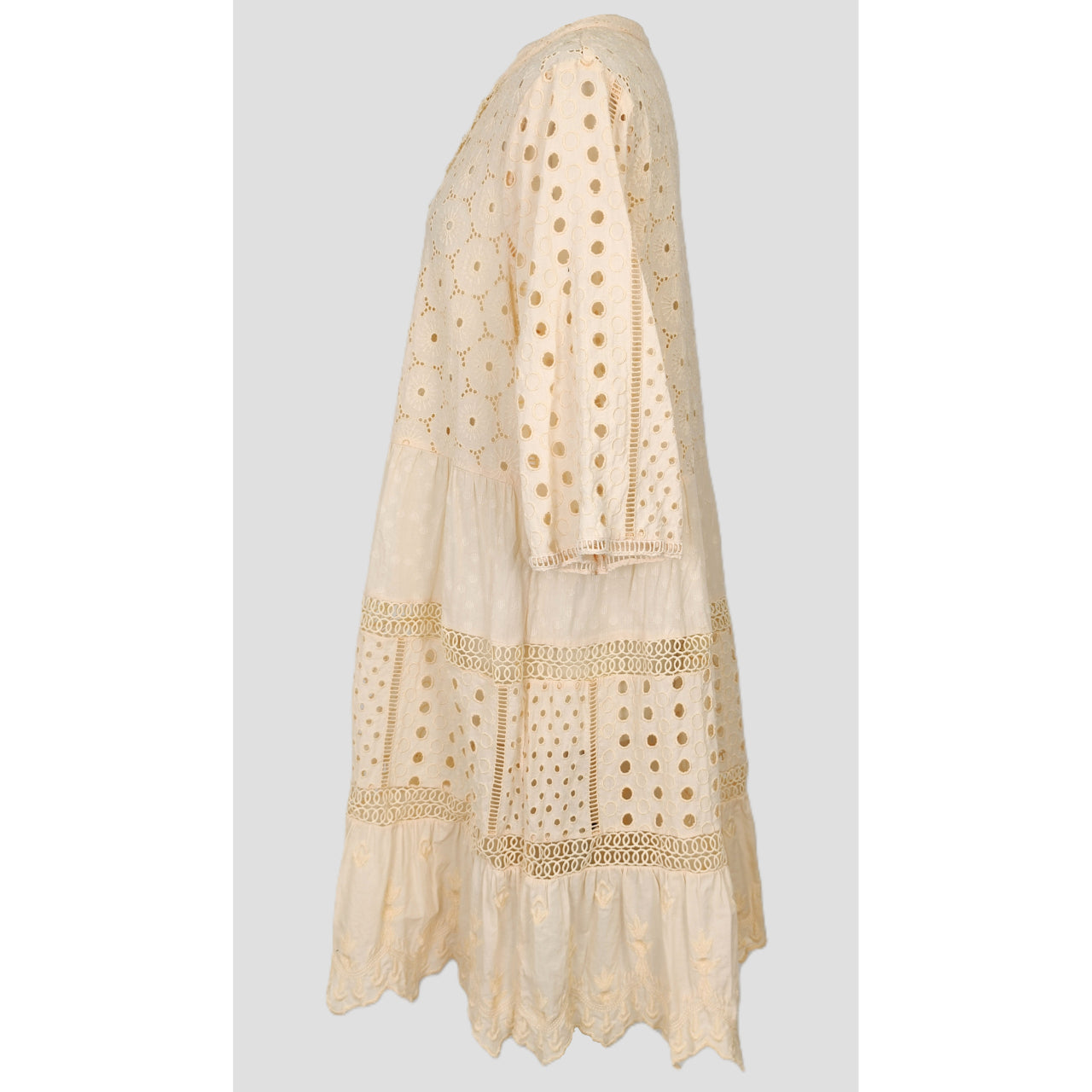 RIVER ISLAND Broderie Cover-Up Shirtdress - Cream